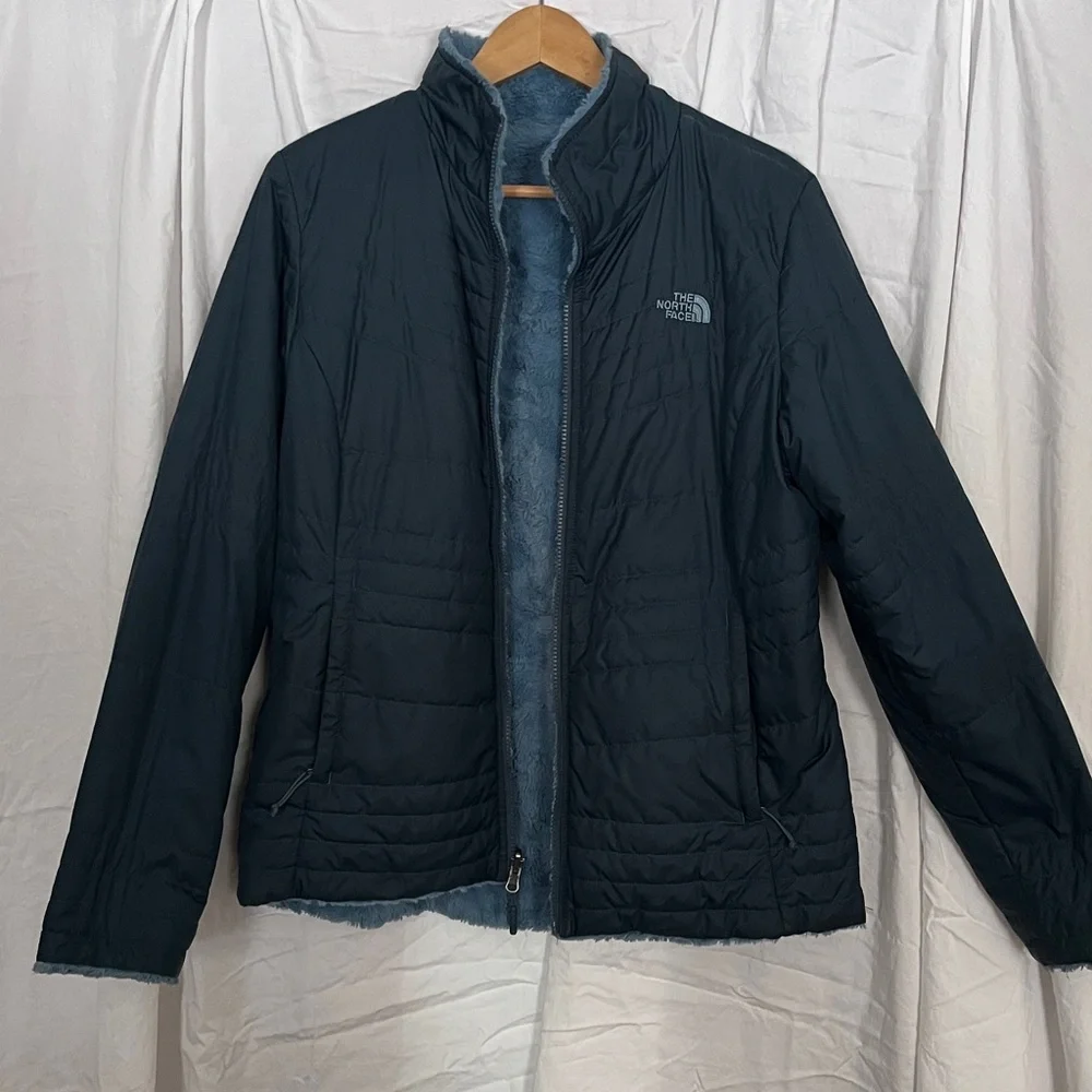 North Face Steel Blue Reversible Jacket - Picture 3 of 7